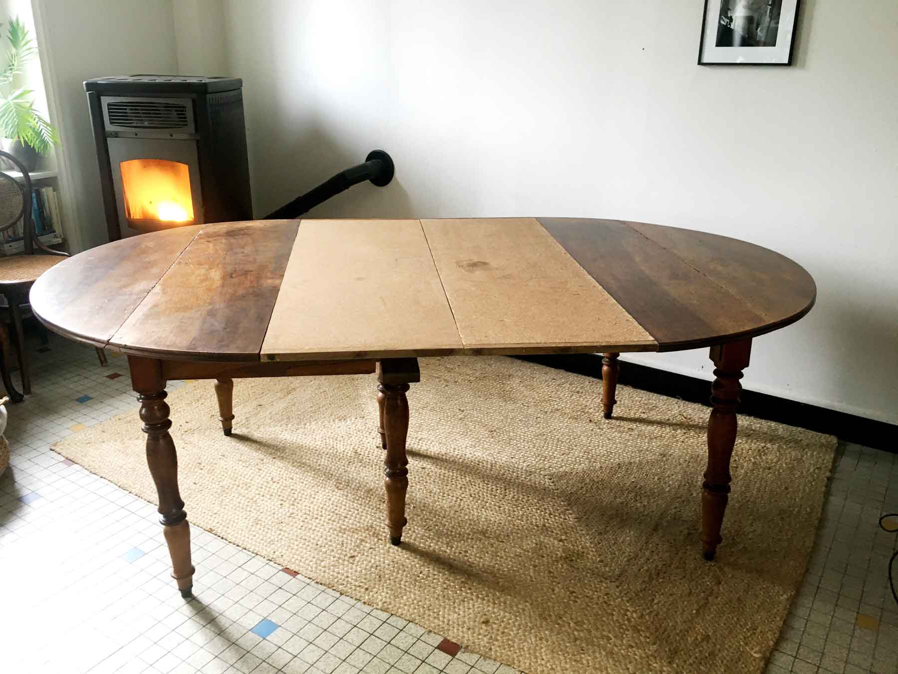 Antique shutter table in solid wood