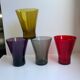Set of 4 colorful design water glasses 70s