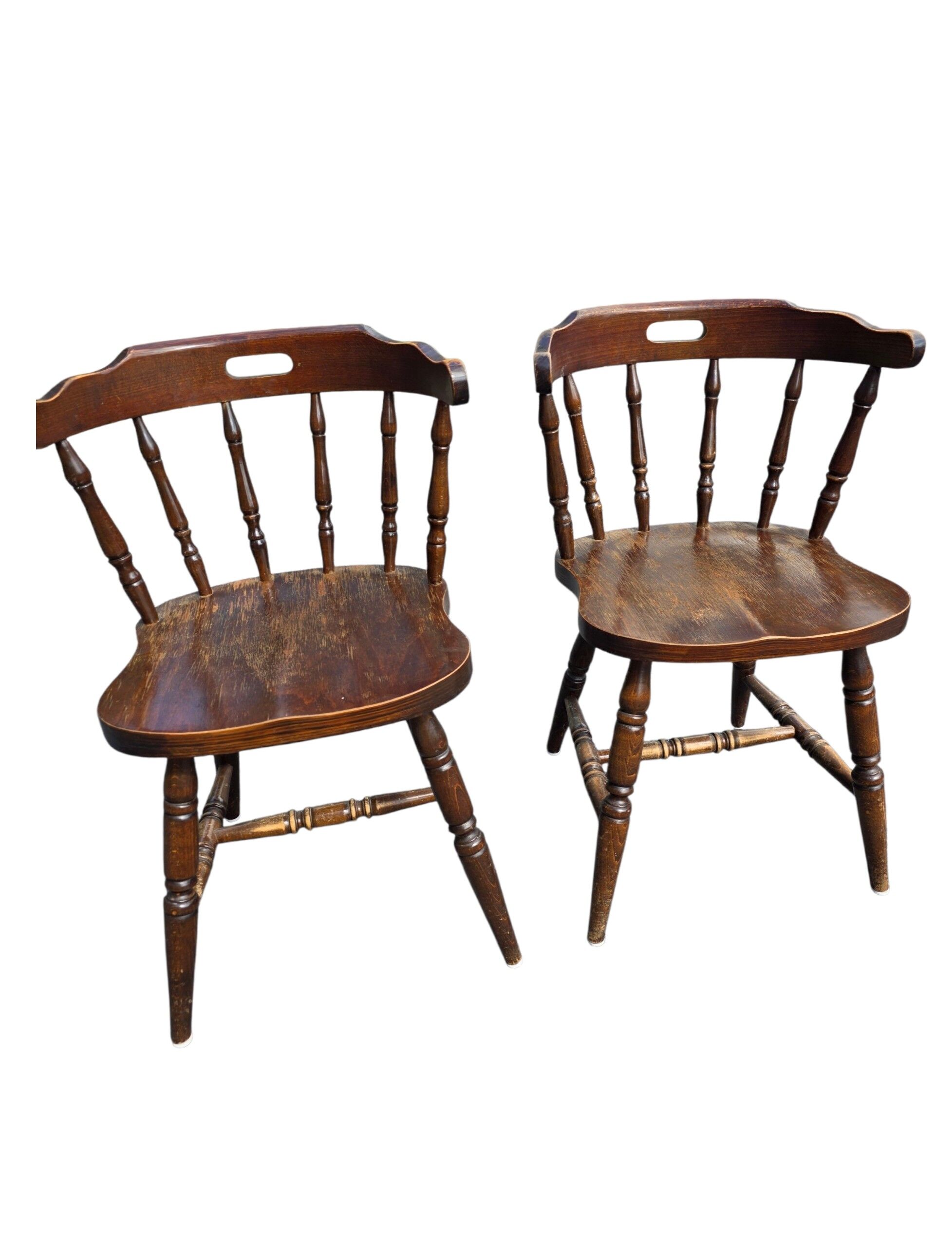 4 fauteuils bistrot style western en hêtre
