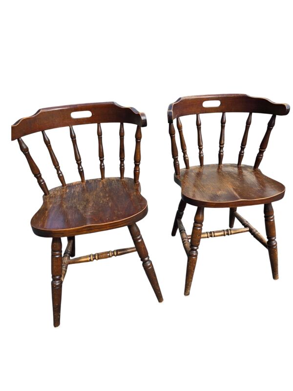 4 fauteuils bistrot style western en hêtre