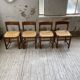 Set of 4 elm straw chairs from the 50s