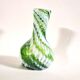Murano vase in blown glass with green filigree, vintage 1960.