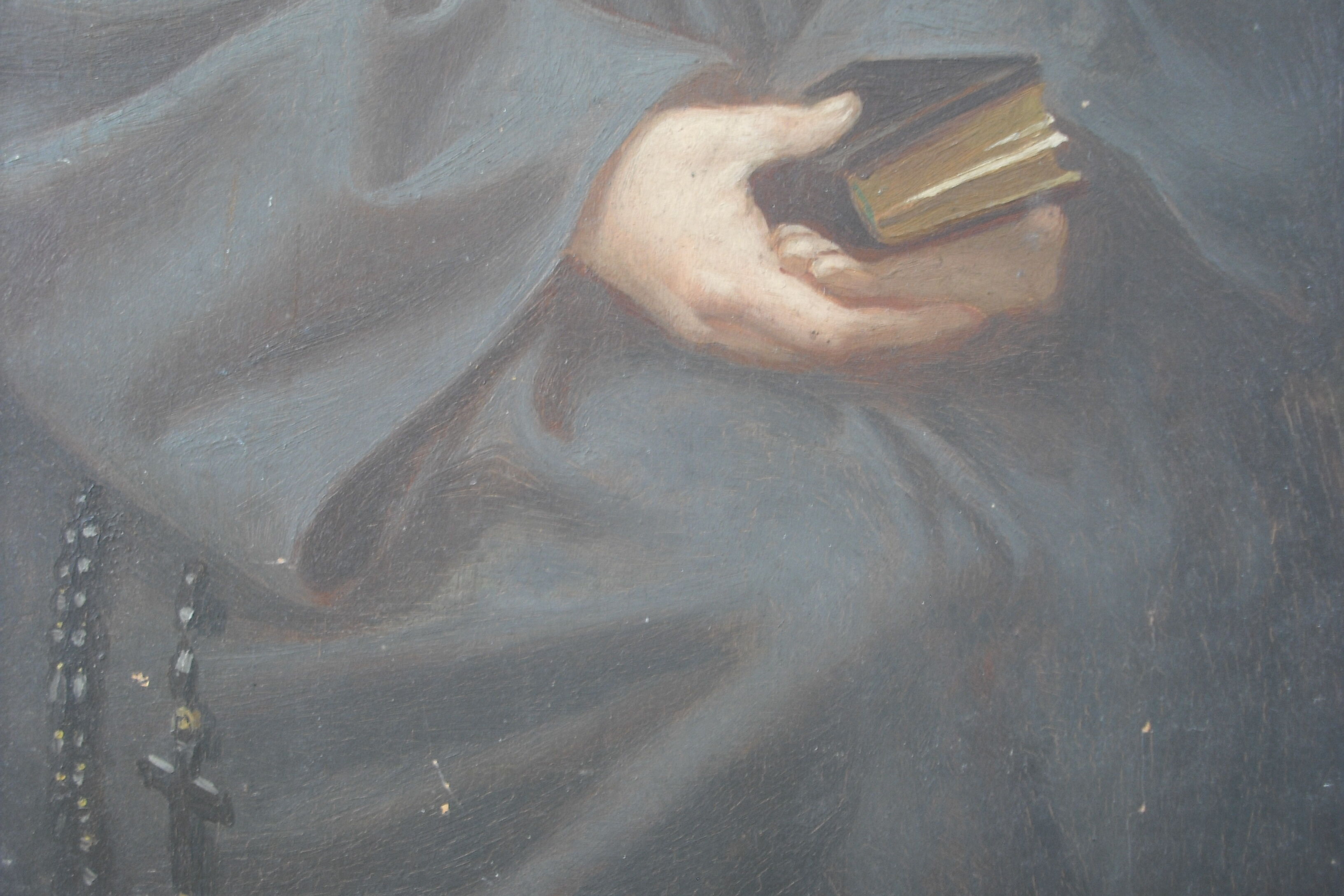 Signed portrait - Horned nun 42.5 / 32.5 on panel