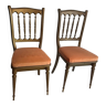 Lot de 2 chaises bois-velours