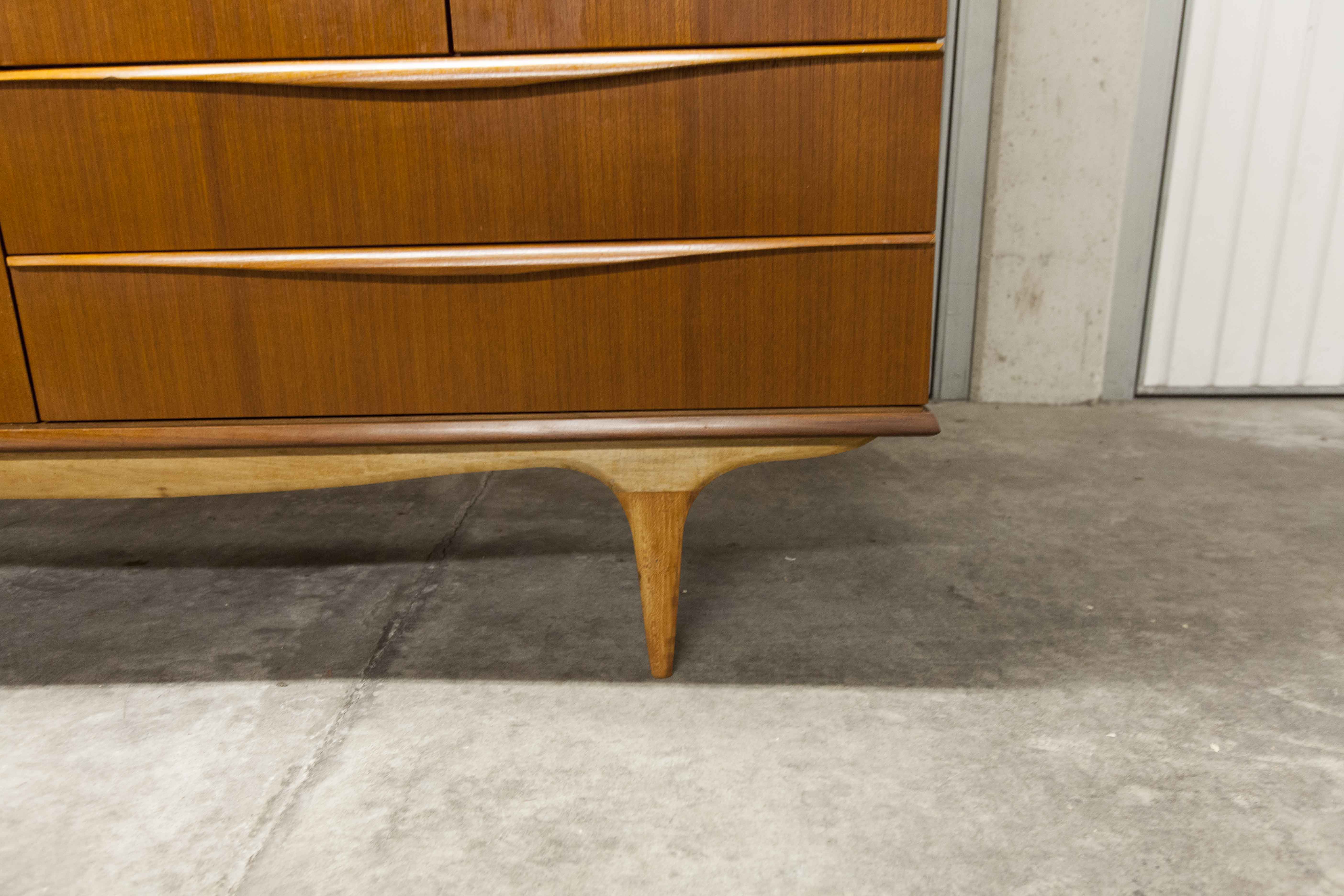 Scandinavian teak cabinet 1960 with mounting plan