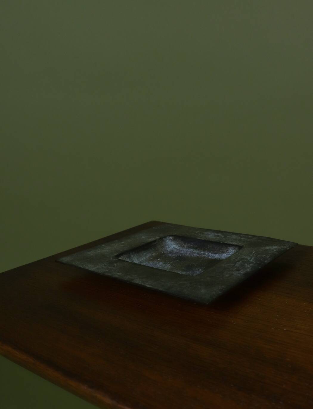 Brutalist metal patinated catchall bowl