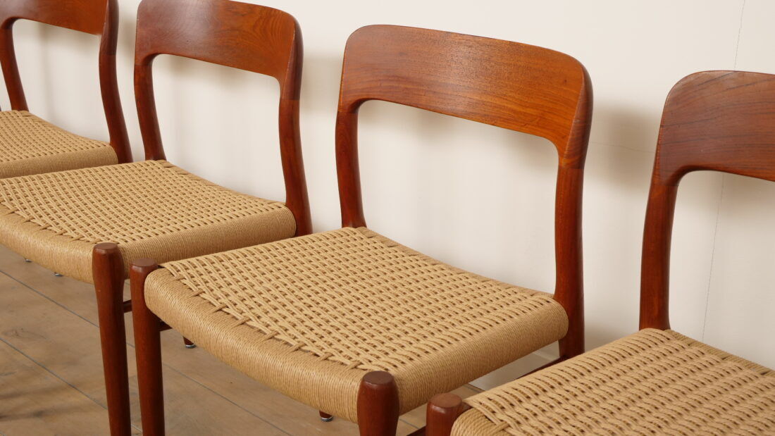 6 x vintage dining chairs | Niels Otto Møller | Model 75 | Teak
