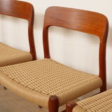 6 x vintage dining chairs | Niels Otto Møller | Model 75 | Teak