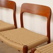 6 x vintage dining chairs | Niels Otto Møller | Model 75 | Teak