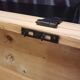 Old curved travel trunk, in pine, stripped 98x60x65