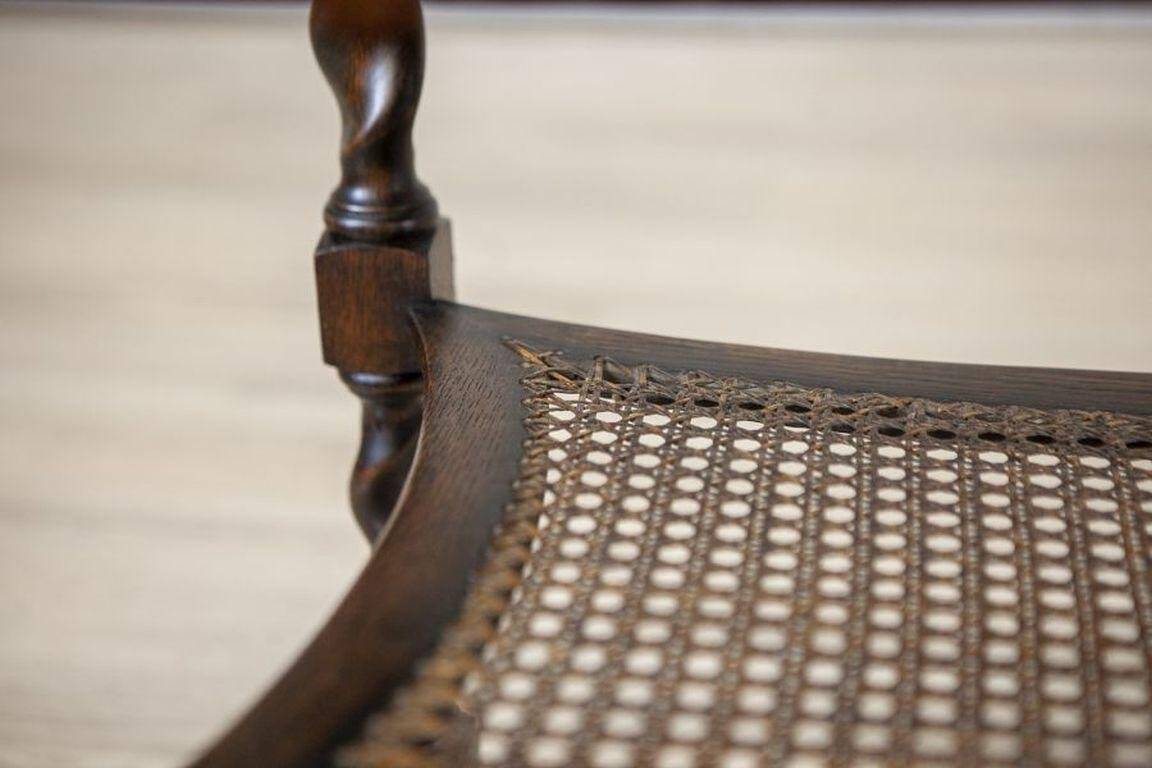 Oak Side Table in Dark Brown, 1930s