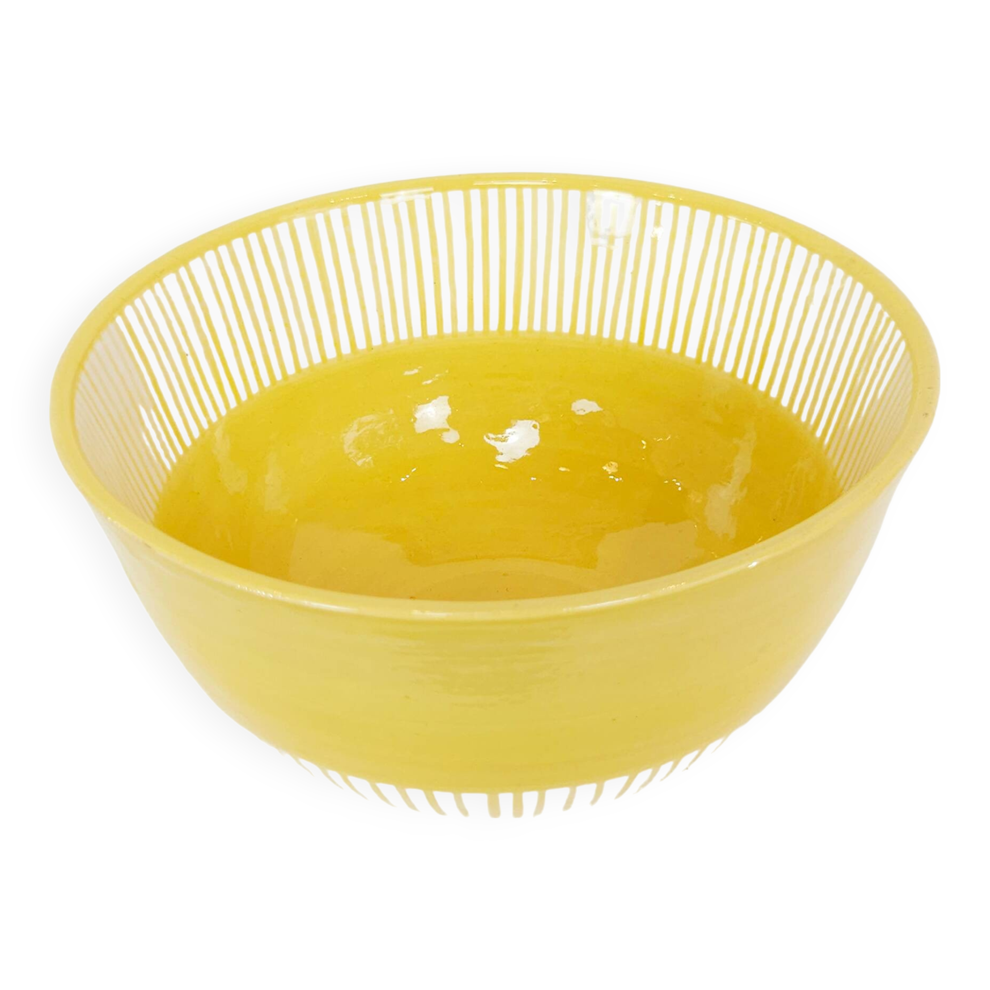 Large bowl - PALM yellow border