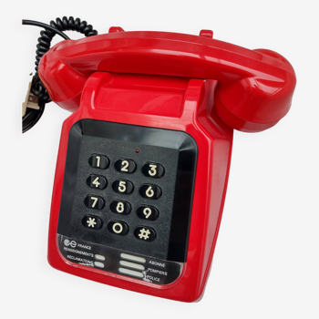 Old Vintage RED Telephone Socotel S63 with Keypad