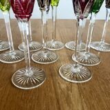 10 bohemian crystal liqueur glasses