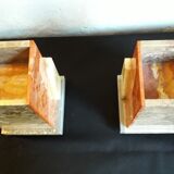Pair of marble and onyx book clamts