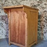 Vintage French Kitchen Work Cabinet - Rustic Painted Pine with Drawer and Cupboard (112 x 70 x 82 cm)