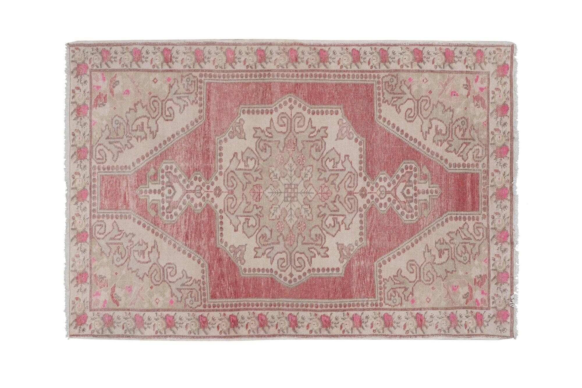 Vintage Turkish handmade rug 139x214 cm