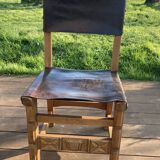 Paire de chaises espagnoles en cuir et bois sculpté – Style Renaissance, XX