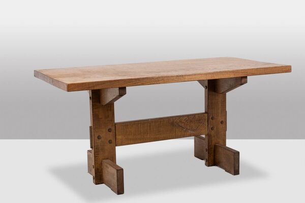 Officina Rivadossi. Table et 4 chaises de style Brutaliste. Italie, vers 19