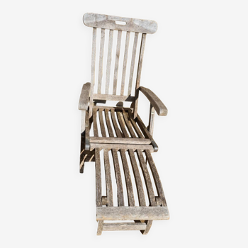 Chaise longue en teck vintage