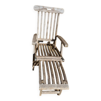 Chaise longue en teck vintage