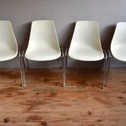 Set of 4 Georg Leowald chairs for Wilkhahn, mid-century design from the 1950s.