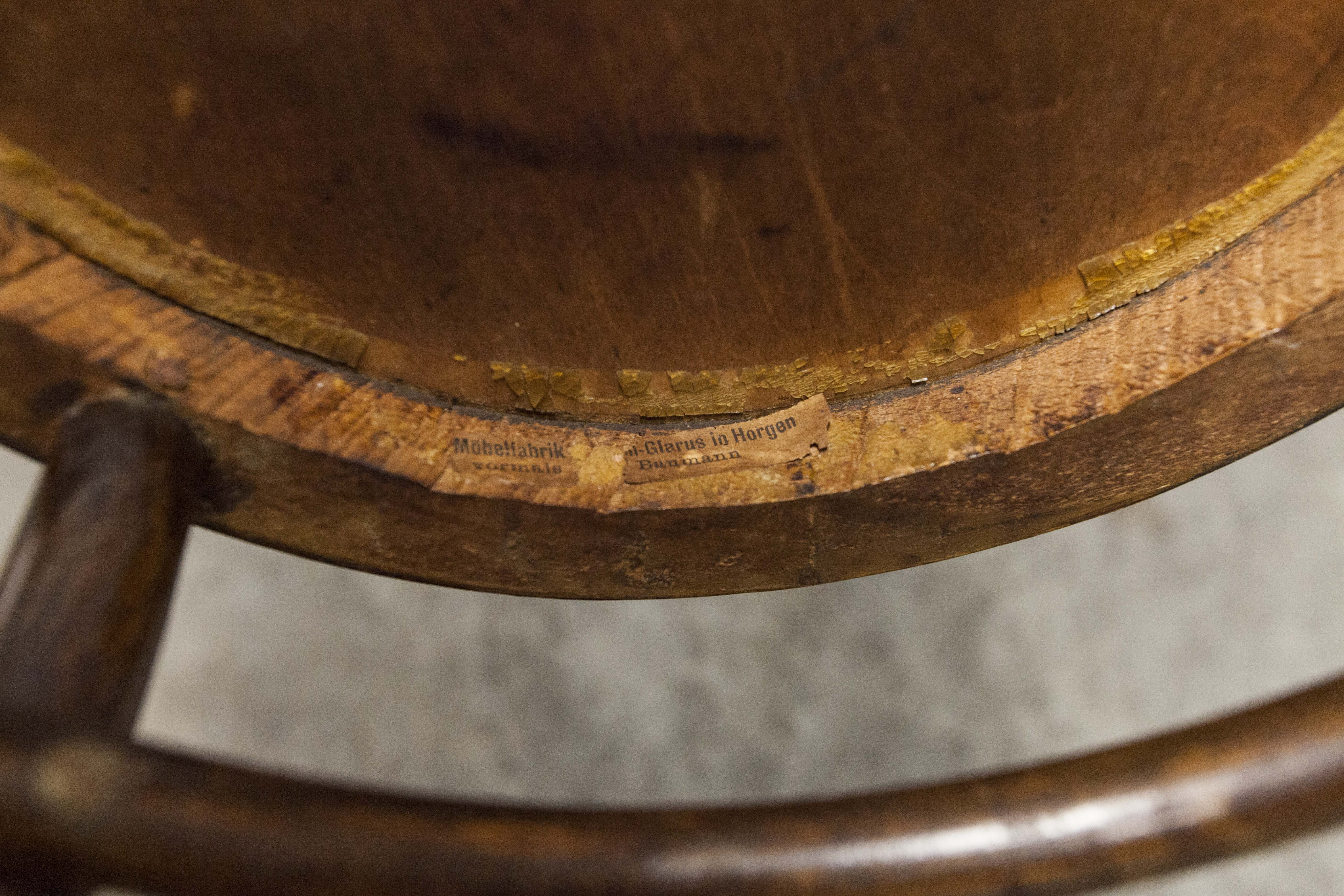 Baumann 1900 Swiss chair signed