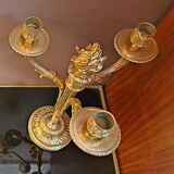 Pair of gilded bronze candelabra