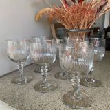 6 verres à vin verre ciselé