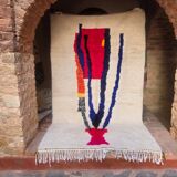 Azilal Wool Rug, White, 250 x 155 cm