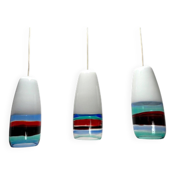 3 suspensions Mod. 4035 attribuées à Massimo Vignelli pour Venini, Italie, années 1950
