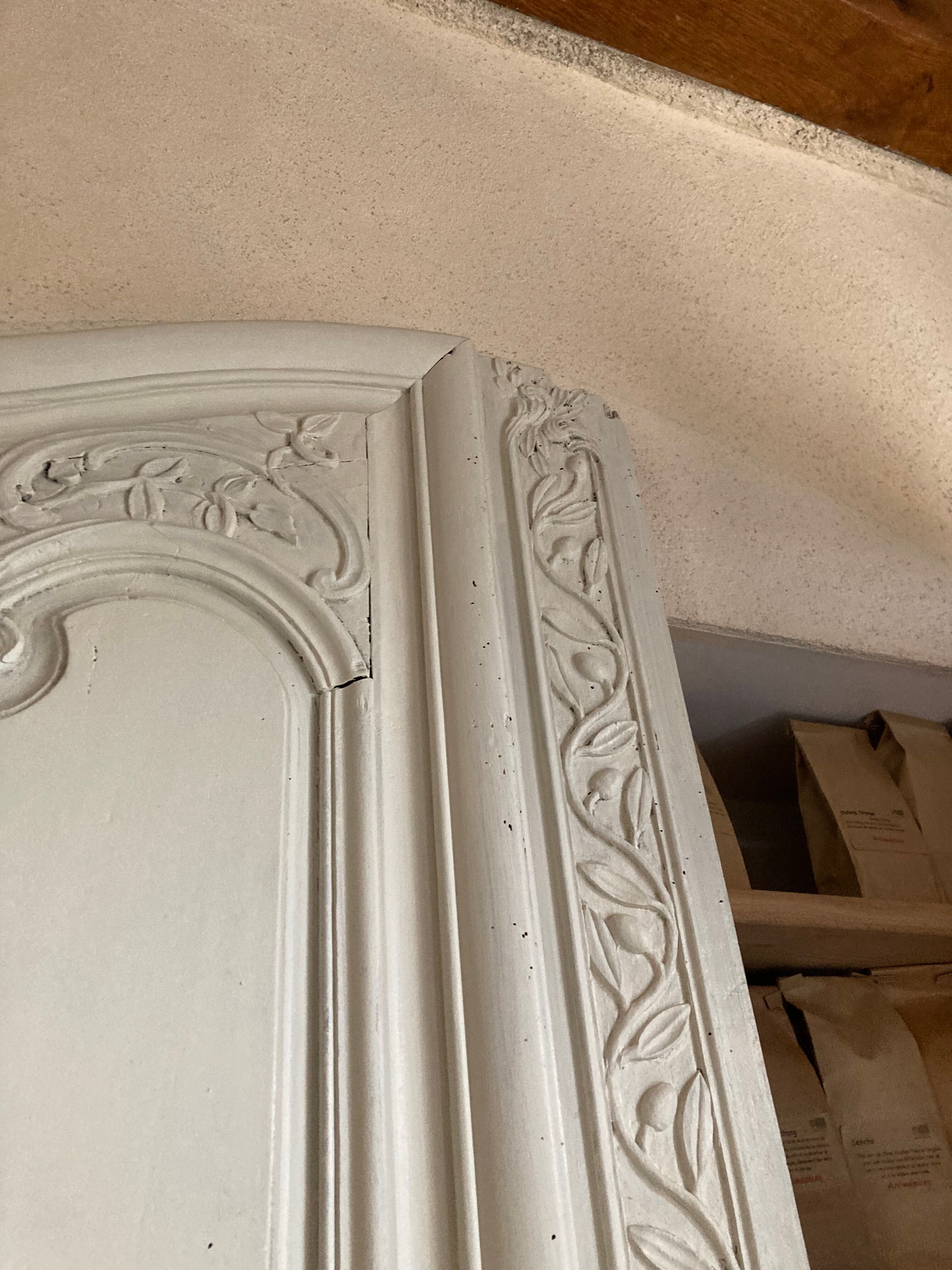 2 cabinet doors in oak period 19th century.