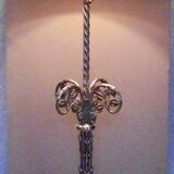 Lampadaire en bronze argenté des années 50