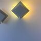 Pair of vintage wall lights, white lacquered metal, Netherlands 1970s
