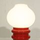 Vintage lamp in red & opaline ceramic, Germany 1960s