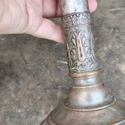 Paire de bougeoirs en cuivre XIXe