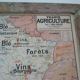 School agriculture map and wines of France-framed