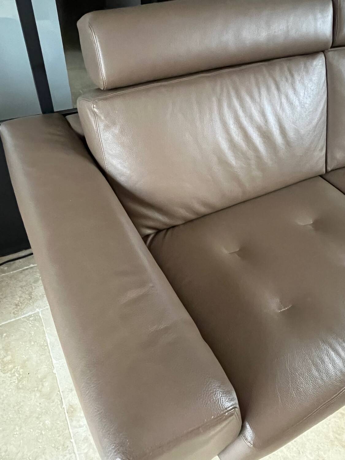 3-seater leather sofa - ROCHE BOBOIS