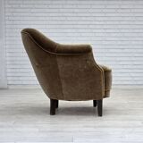 1960s, Danish armchair, original green furniture velour.
