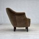 1960s, Danish armchair, original green furniture velour.
