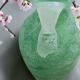 Small green Murano vase with handles – blown glass - "scavo" type