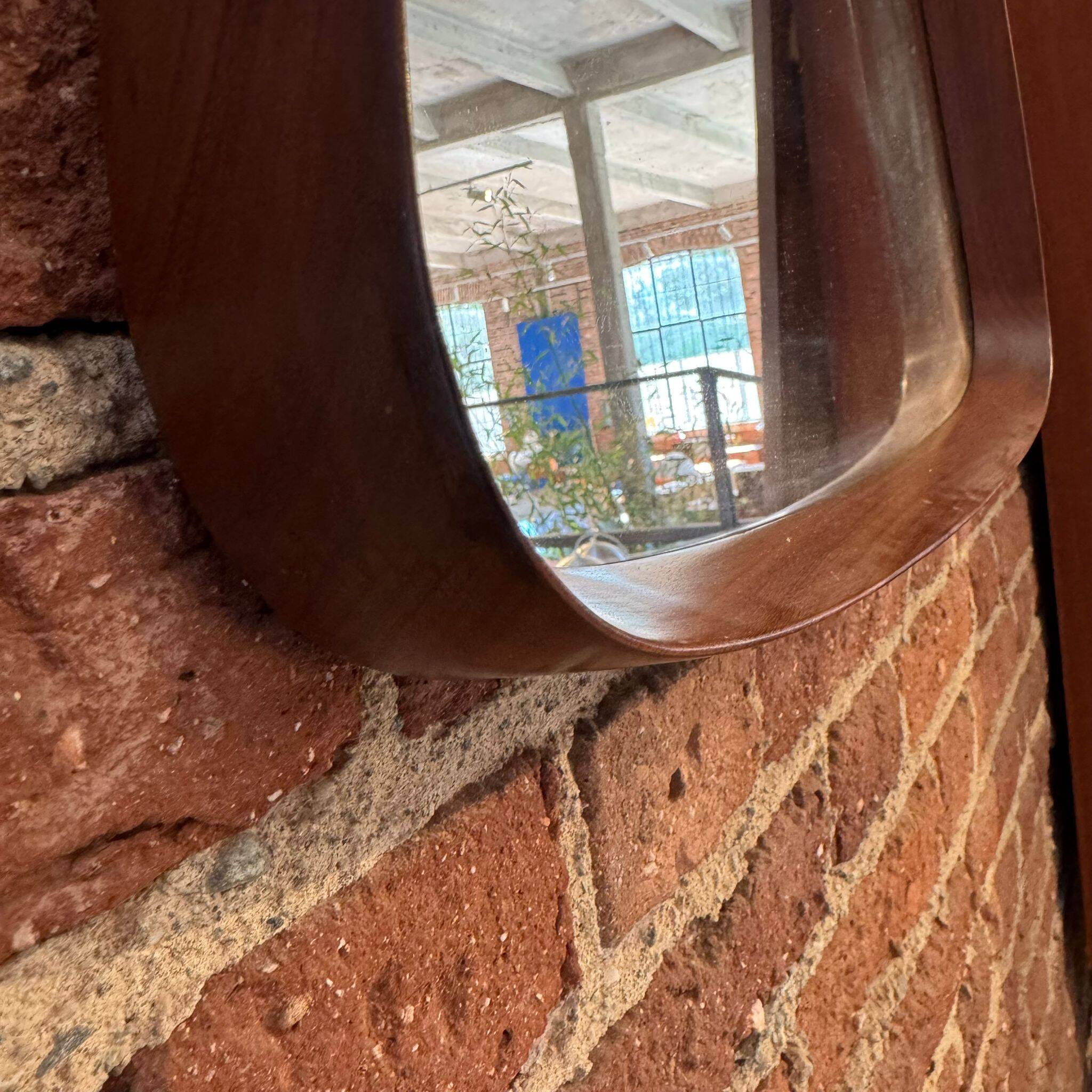 Miroir triangulaire vintage en teck