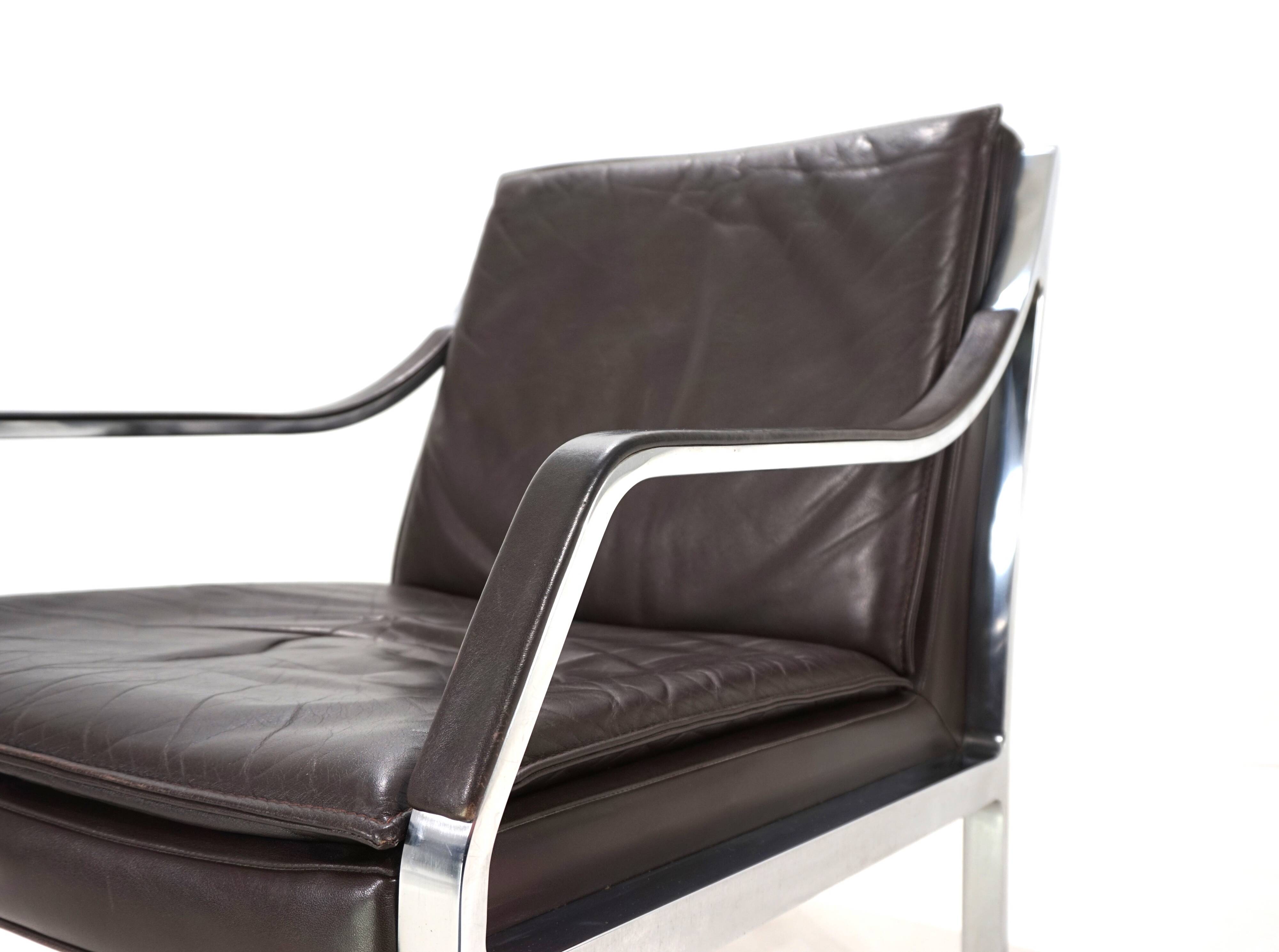 Knoll Art Collection leather lounge chair by Rudolf B. Glatzel, 1970