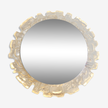 Egon Hillebrand Designer - Round mirror backlit in lucite / acrylic 60's