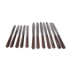 Set of knives with brown Bakelite handles.