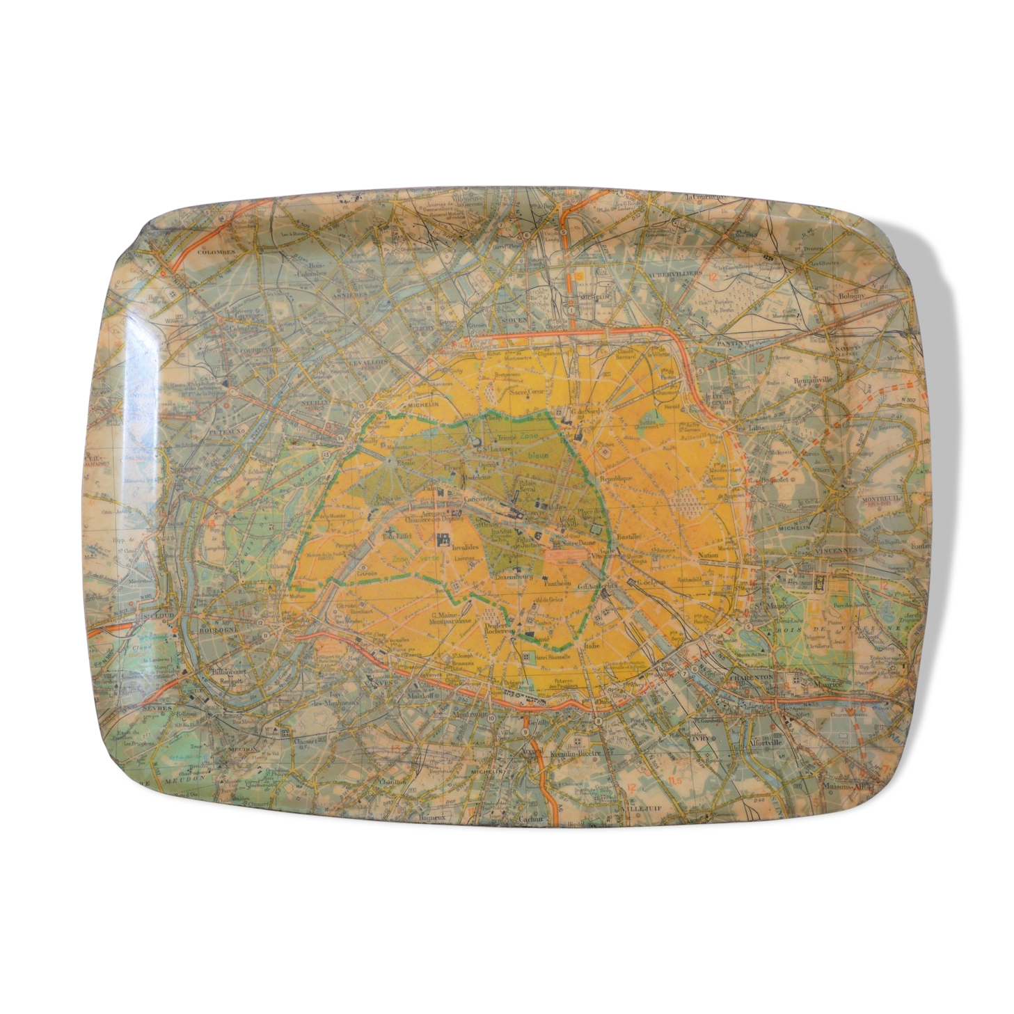 Vintage "Paris plan" platter