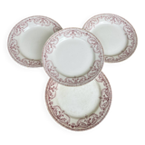 4 assiettes plates terre de fer HBCM