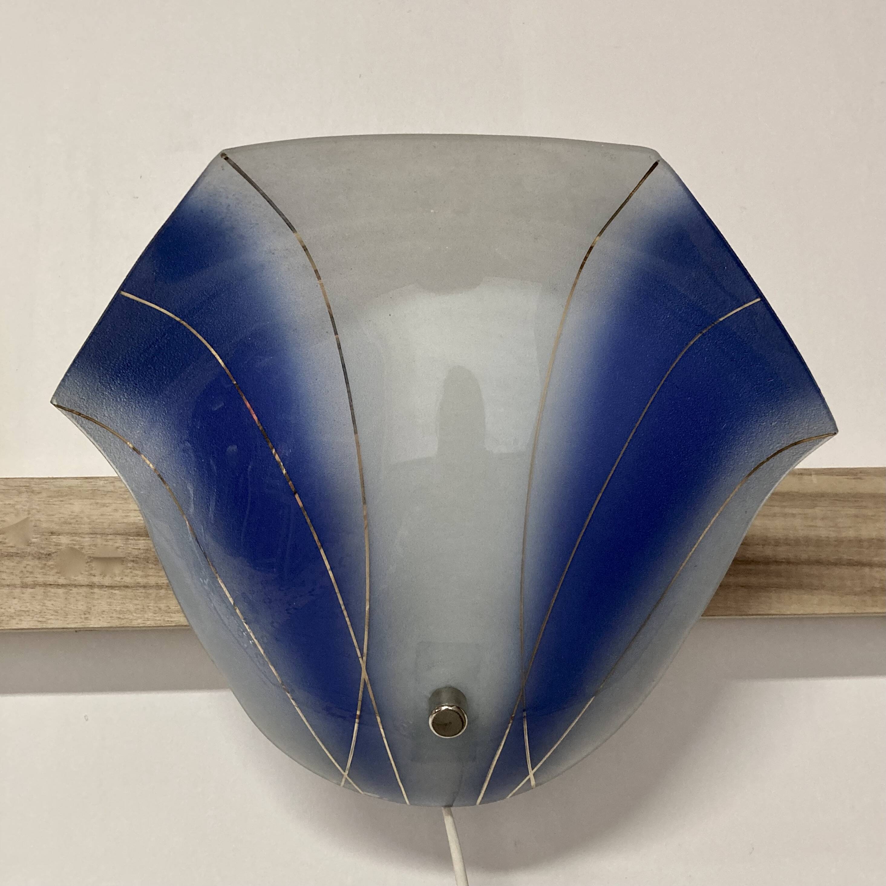Pair of scandinavian design glass wall lights 1950.