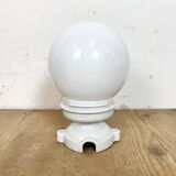 Vintage Porcelain Ceiling Light with Milk Glass , 1950s