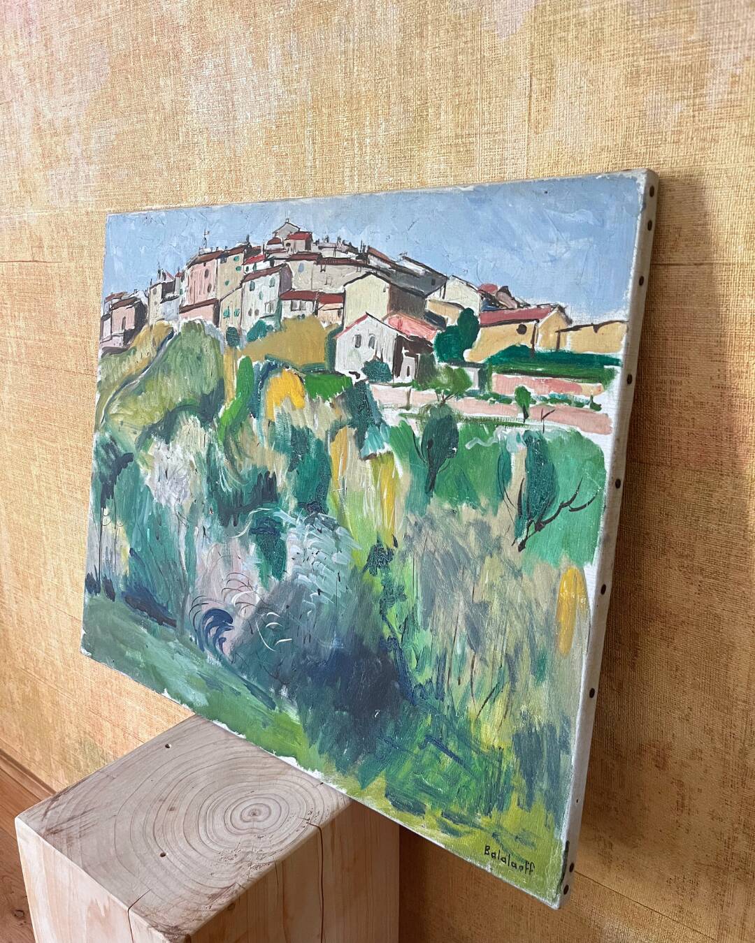 Original painting signed Balaloeff – Village on a hill